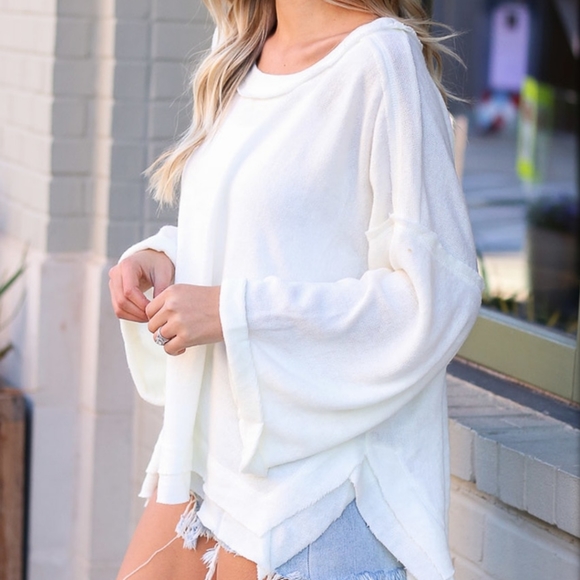 Luxe Knit Oversized Ivory Sweater - Picture 3 of 6